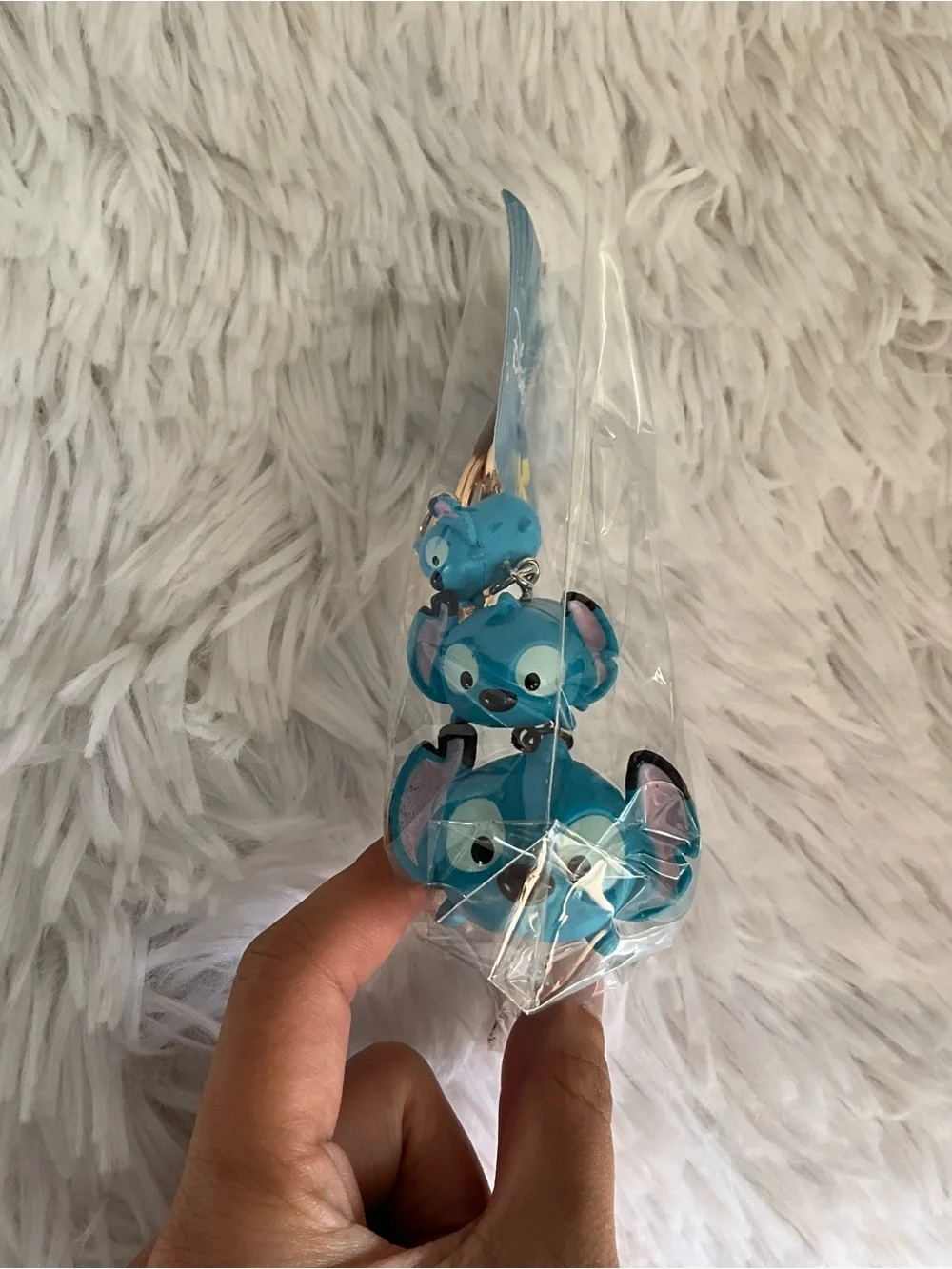 Disney Blue Stitch Tsum Tsum Stacked Charm Keychain for Kids